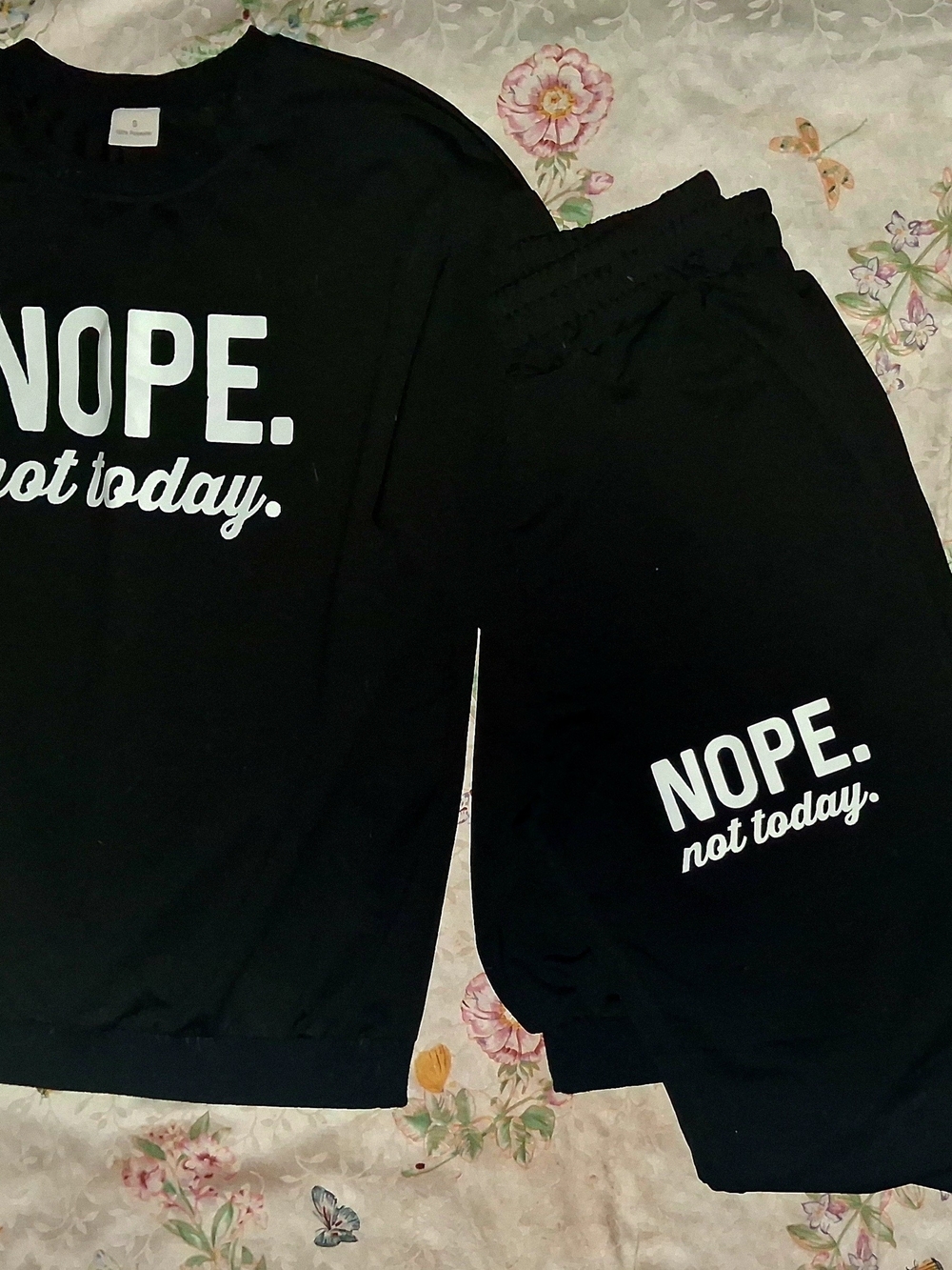 NOPE. not today. Black Lounge Set